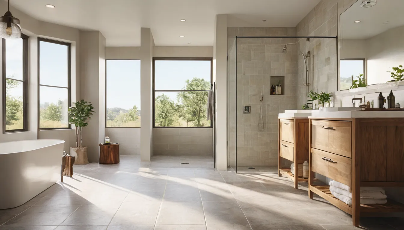 A bright, finished bathroom in a home in Frederick